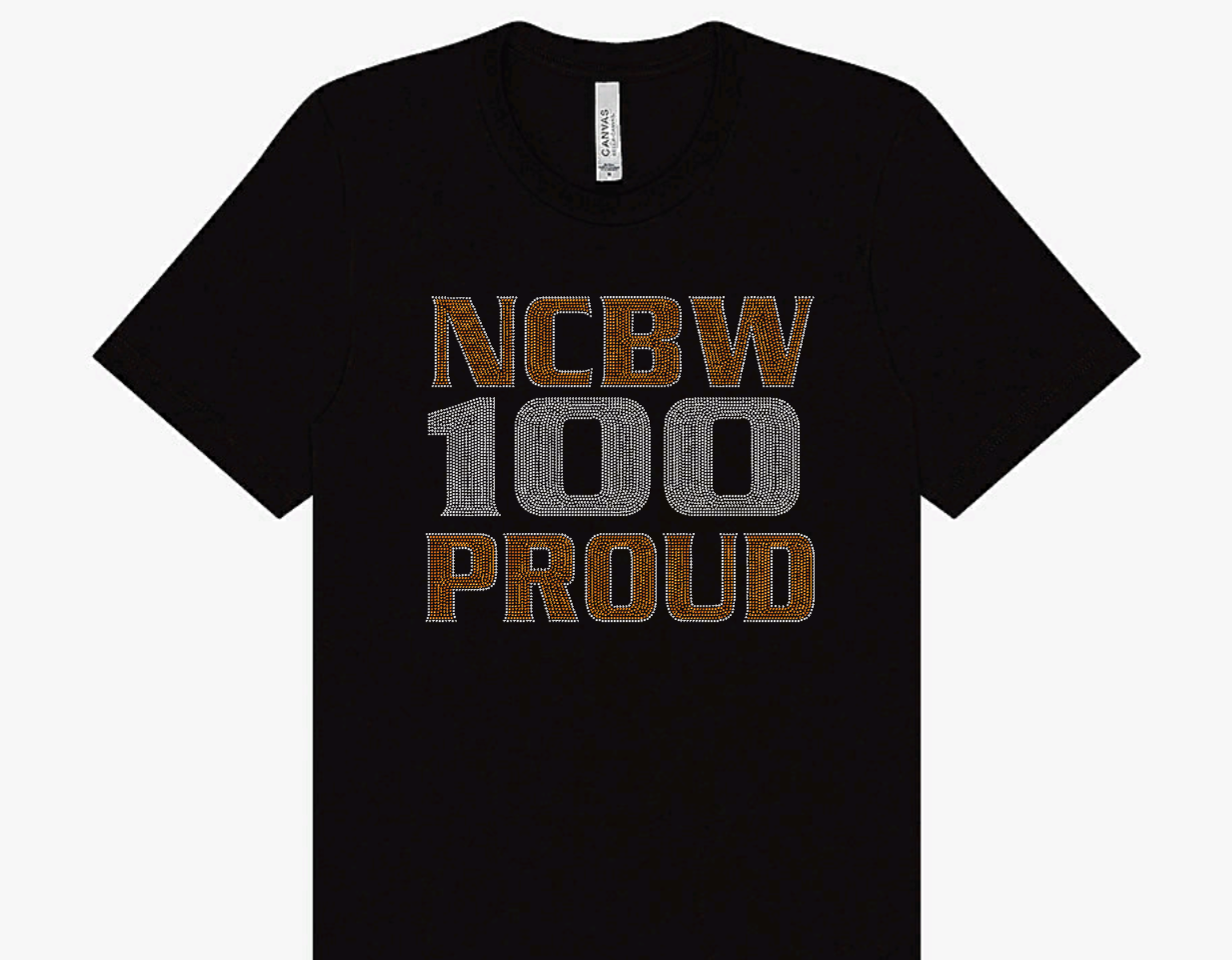 NCBW100 Proud short sleeve tshirt bling crystal and gold rhinestones