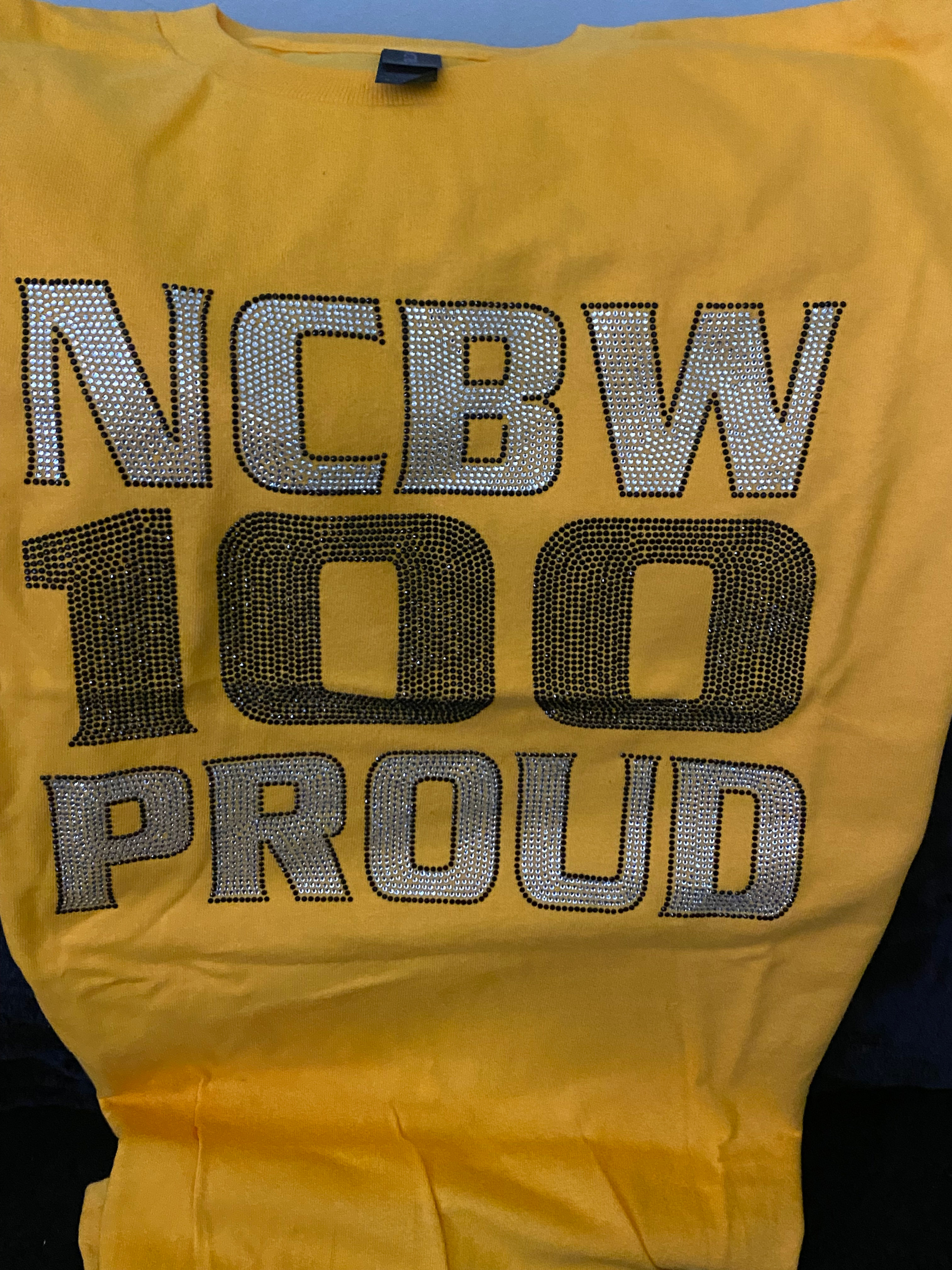 Gold NCBW100 Proud Silver and Black RhinestoneTshirt