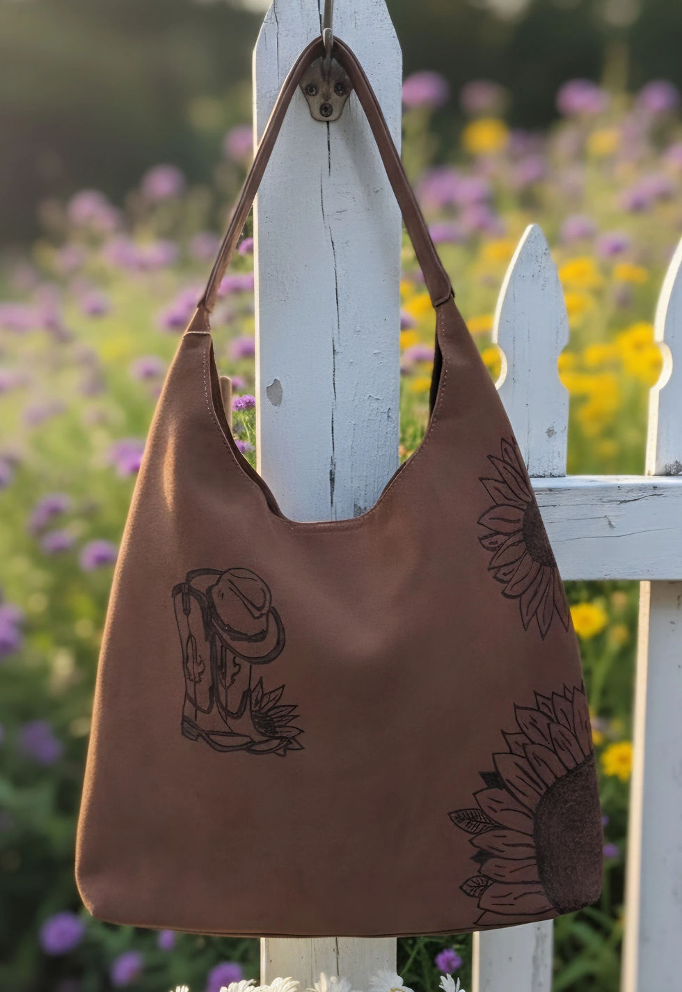Cowgirl Hand-burned Boho Bag