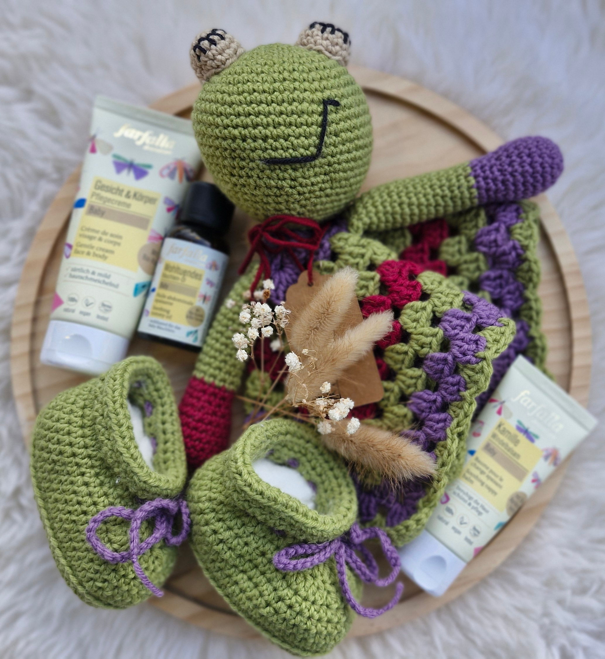 Natur Baby Geschenkset - Baby Geschenk zur Geburt "Frosch"