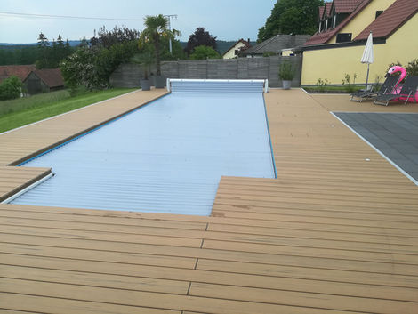 Poolüberdachung Rollo