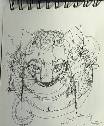 quick sketch of Kahlo kitty before final