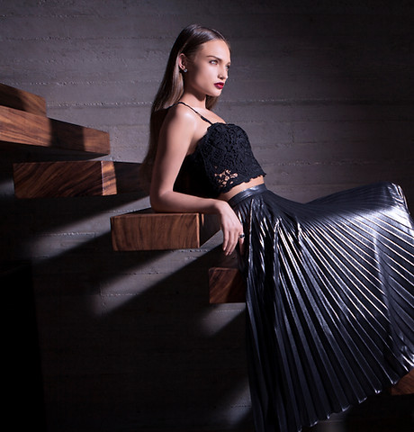 Fashion Model on Stairs