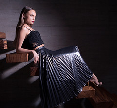 Fashion Model on Stairs