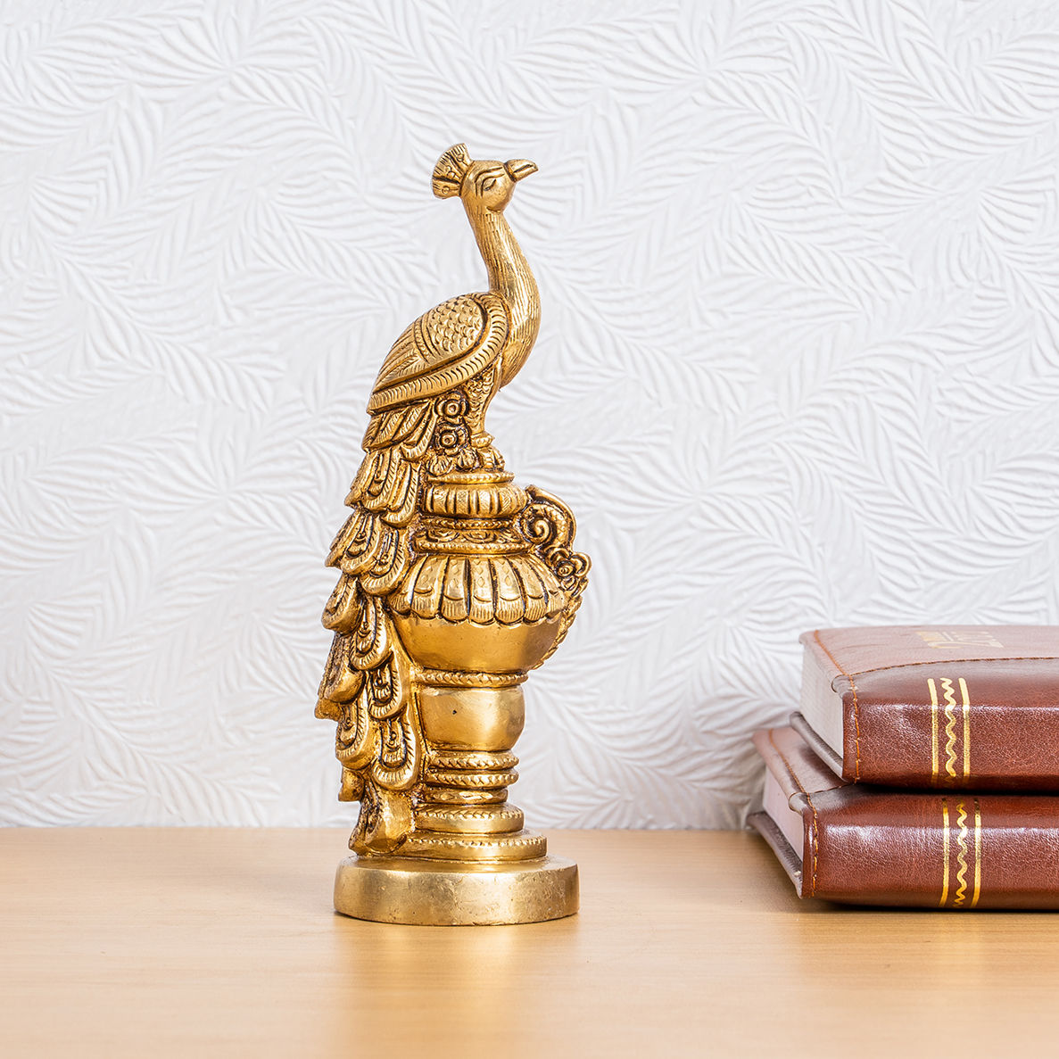 Brass Mystic Peacock Statue Home Decor