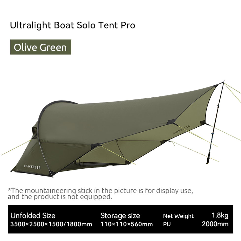 Thumbnail: BLACKDEER Ultralight Boat Solo Tent Pro Olive Green