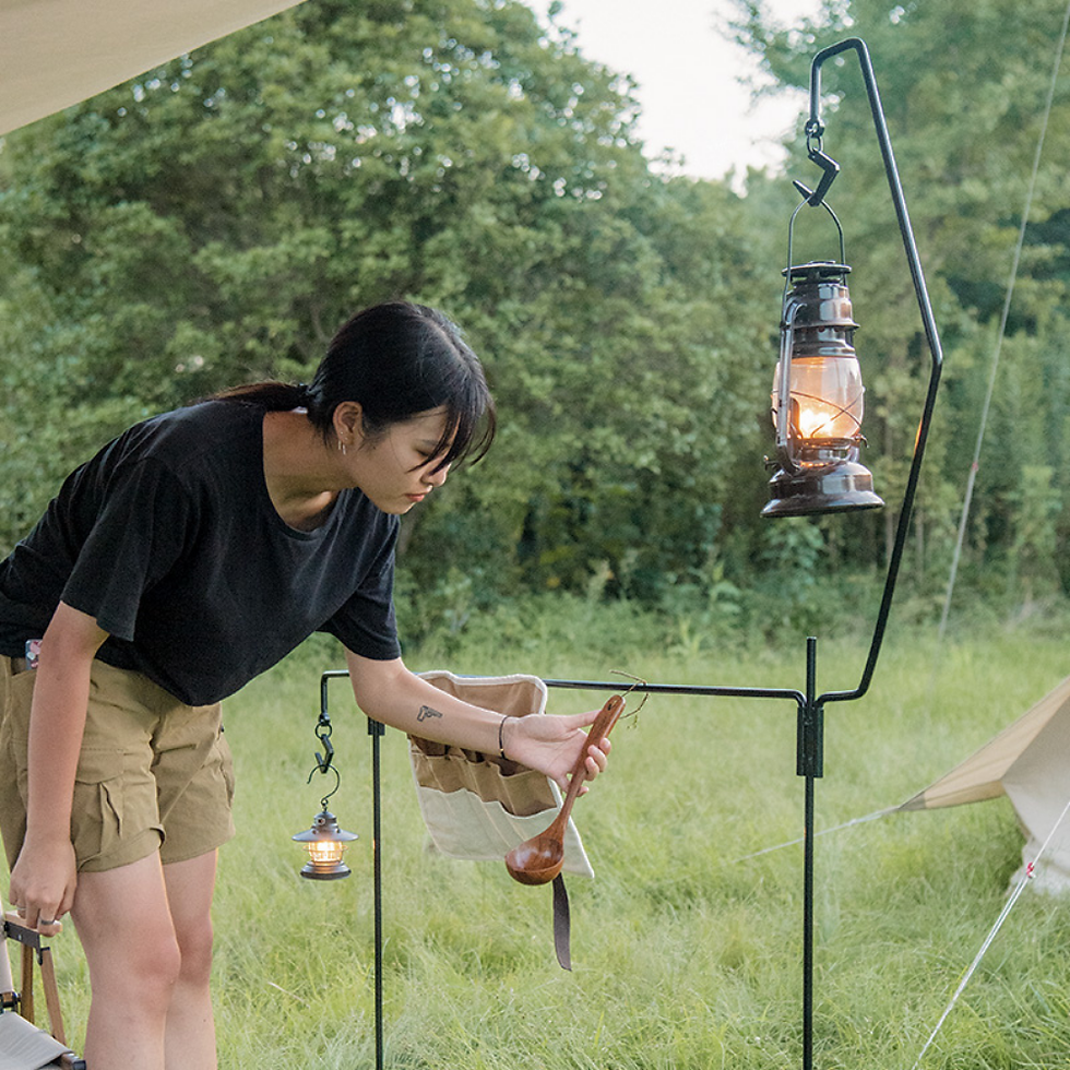 Thumbnail: NATUREHIKE Camping Iron Hanging Lamp Stand