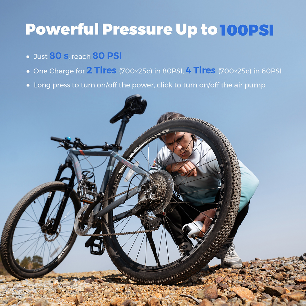 Thumbnail: FLEXTAIL Tiny Bike Pump Portable & Rechargeable Bicycle Pump withtaillight