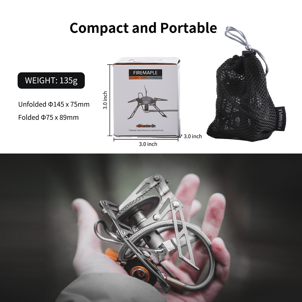 Thumbnail: FIREMAPLE Blade 2 Titanium Backpacking Camping Stove with Preheat Tube