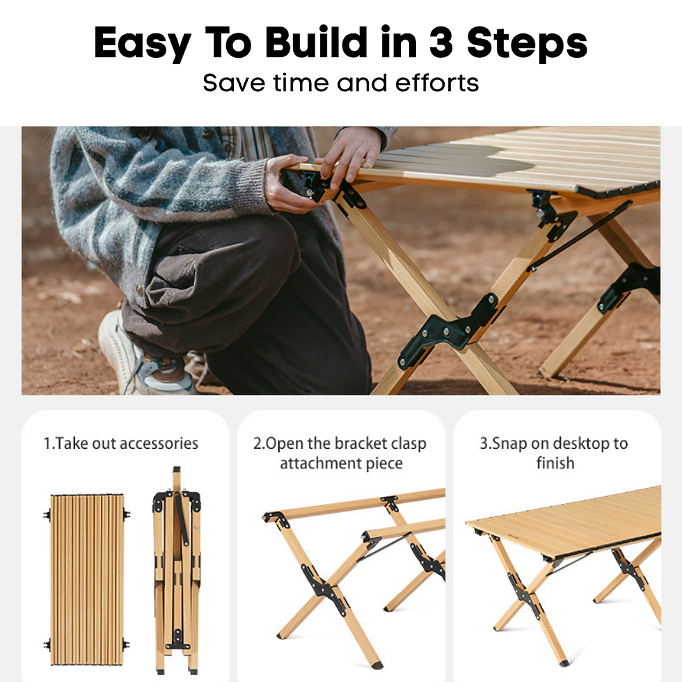 Thumbnail: NATUREHIKE Star Jane L01 Aluminium Alloy Egg Roll Outdoor Camping Table