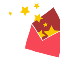 Open envelope with stars