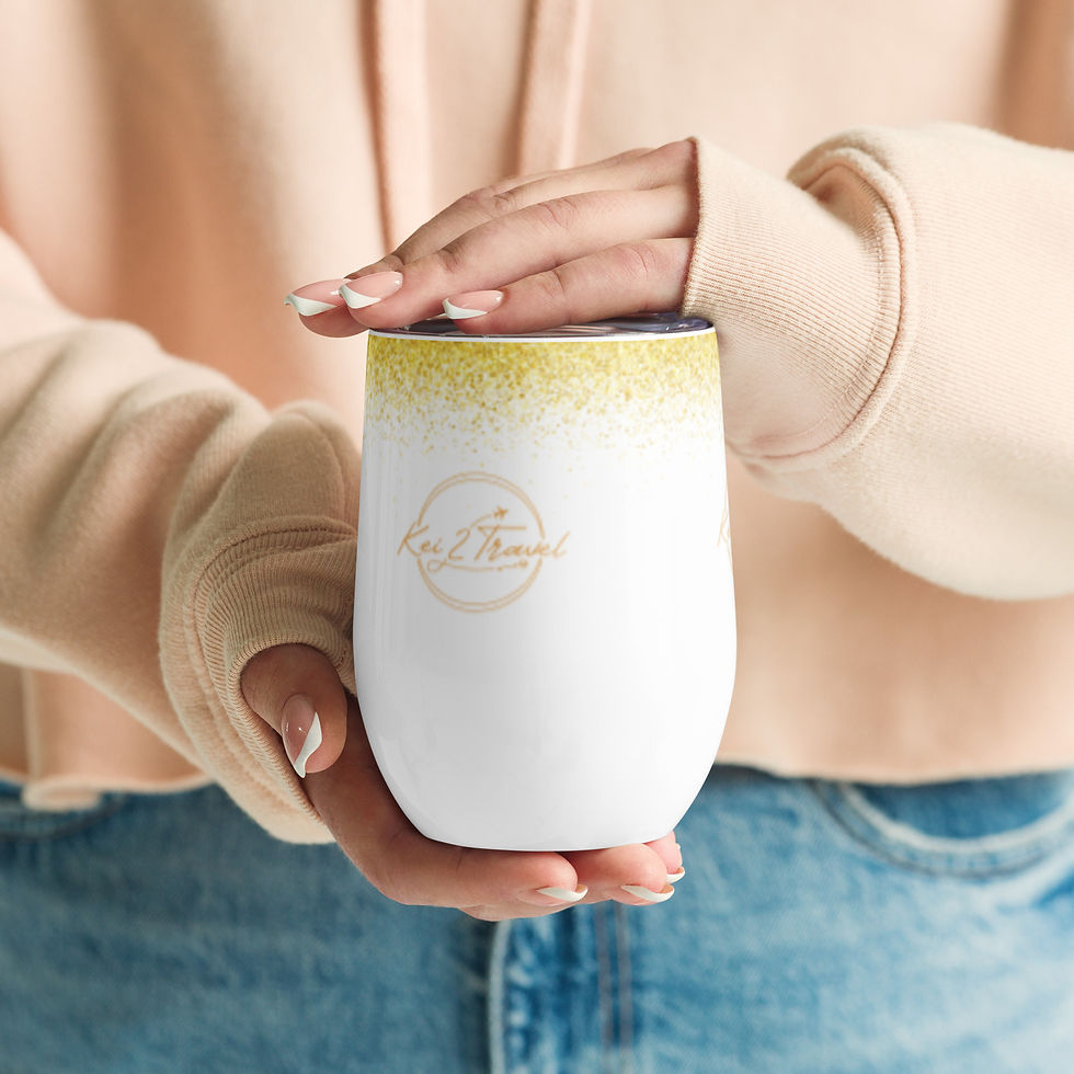 Thumbnail: Kei 2 Travel White/Gold Wine Tumbler