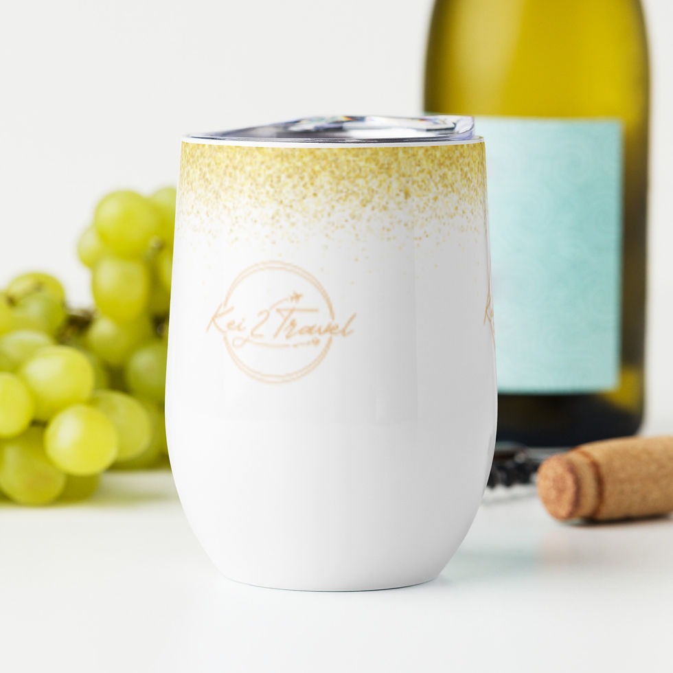 Thumbnail: Kei 2 Travel White/Gold Wine Tumbler