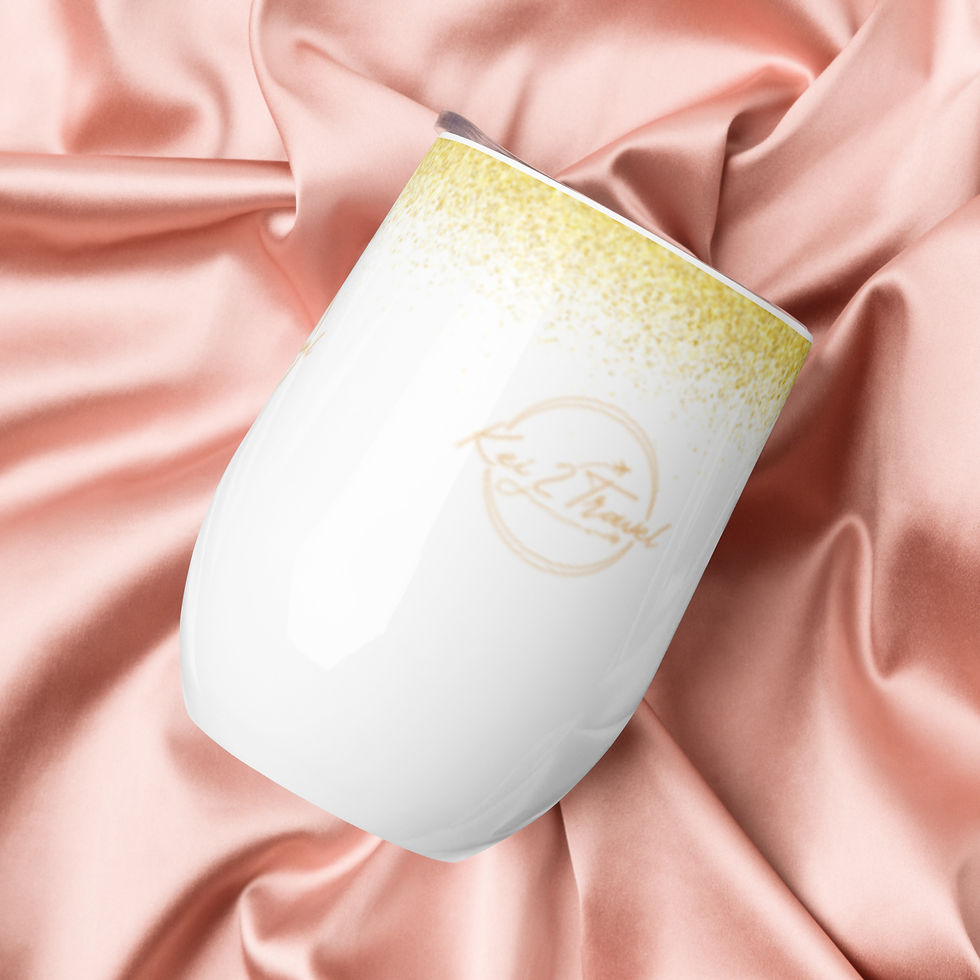 Thumbnail: Kei 2 Travel White/Gold Wine Tumbler
