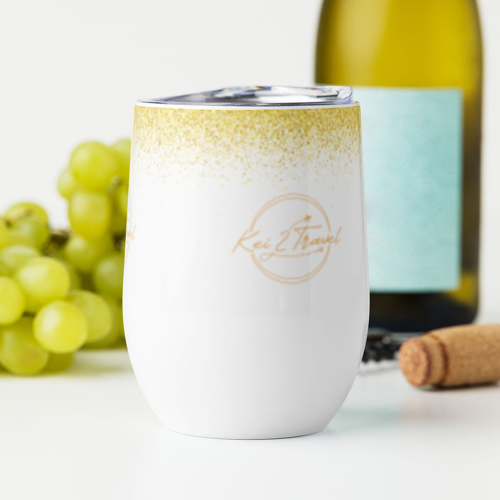 Thumbnail: Kei 2 Travel White/Gold Wine Tumbler