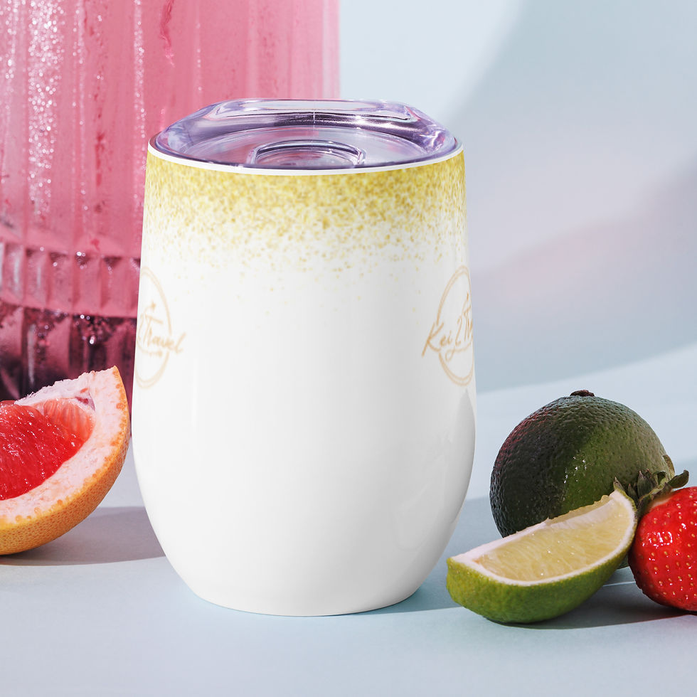 Thumbnail: Kei 2 Travel White/Gold Wine Tumbler