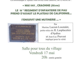 Vendredi 17 mai 2019 à 20h à la salle pour tous