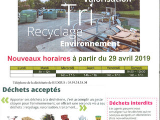 Déchèterie de Bedous : de nouveaux horaires à partir du 29 avril