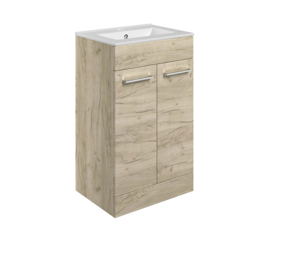 Thumbnail: Volta 510mm Floor Standing Unit & Close Coupled WC Pack - Oak