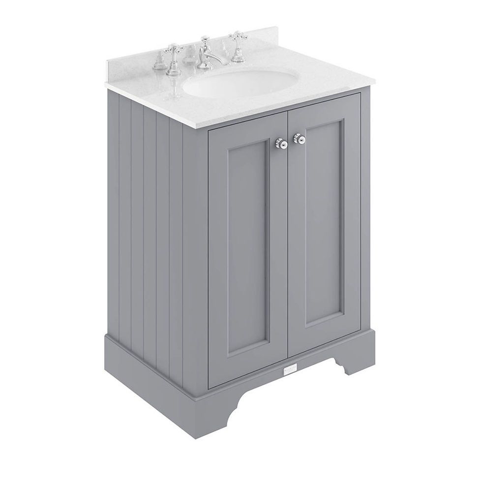 Thumbnail: Bayswater  2 Door Vanity Unit & 3TH White Marble Basin Top 