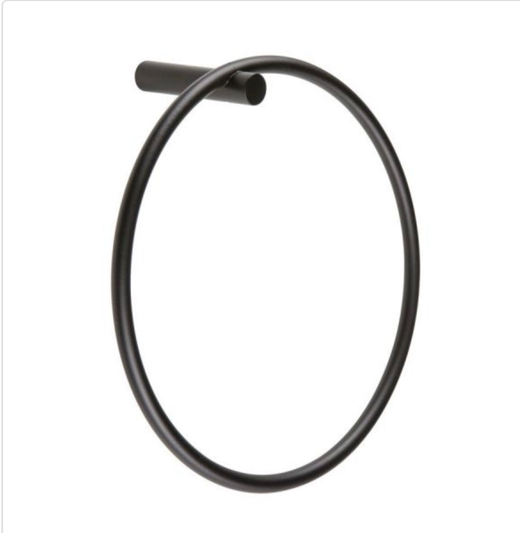Bertini Matt Black Towel Ring