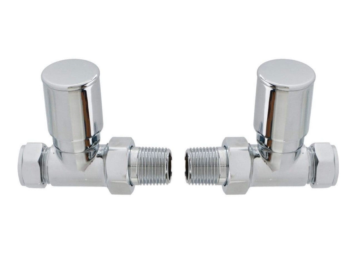 Patterned Straight Radiator Valve - Chrome