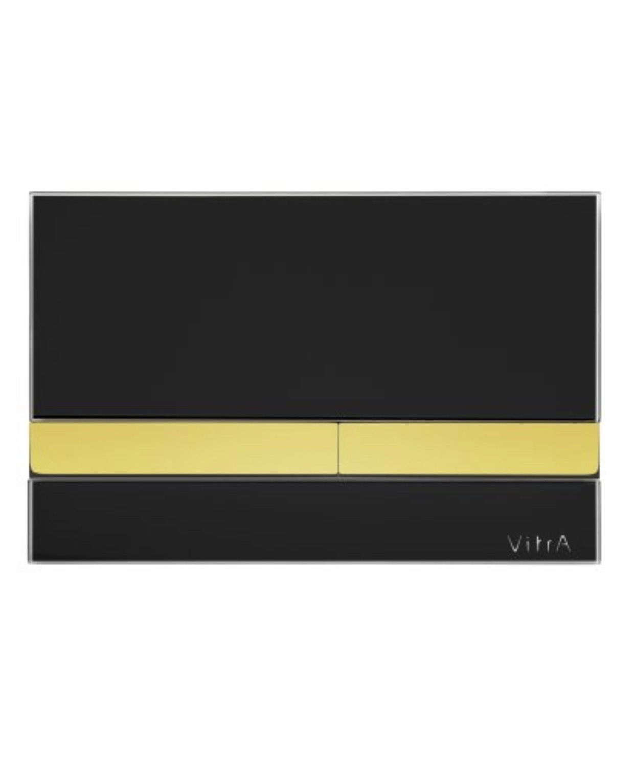 Vitra Black Glass with Gold Buttons Flush Plate