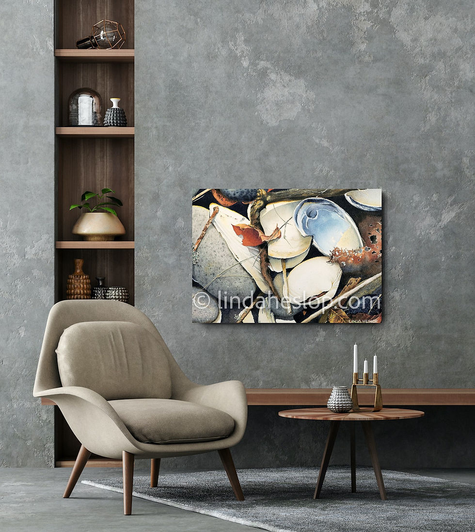 Thumbnail: Canvas - Print - Linda Heslop - A Touch of Autumn - Shells - Ocean - Leaves
