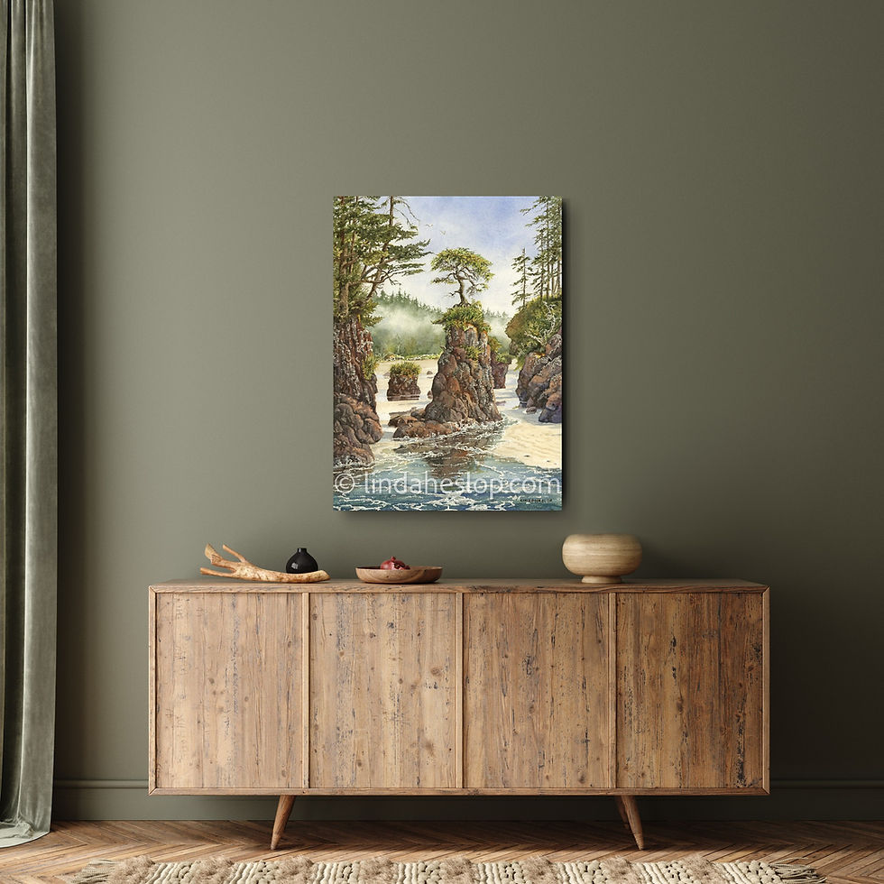 Thumbnail: Canvas Print by Linda Heslop - Visiting Tide