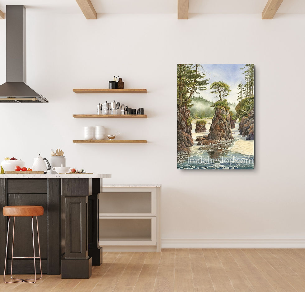 Thumbnail: Canvas Print by Linda Heslop - Visiting Tide