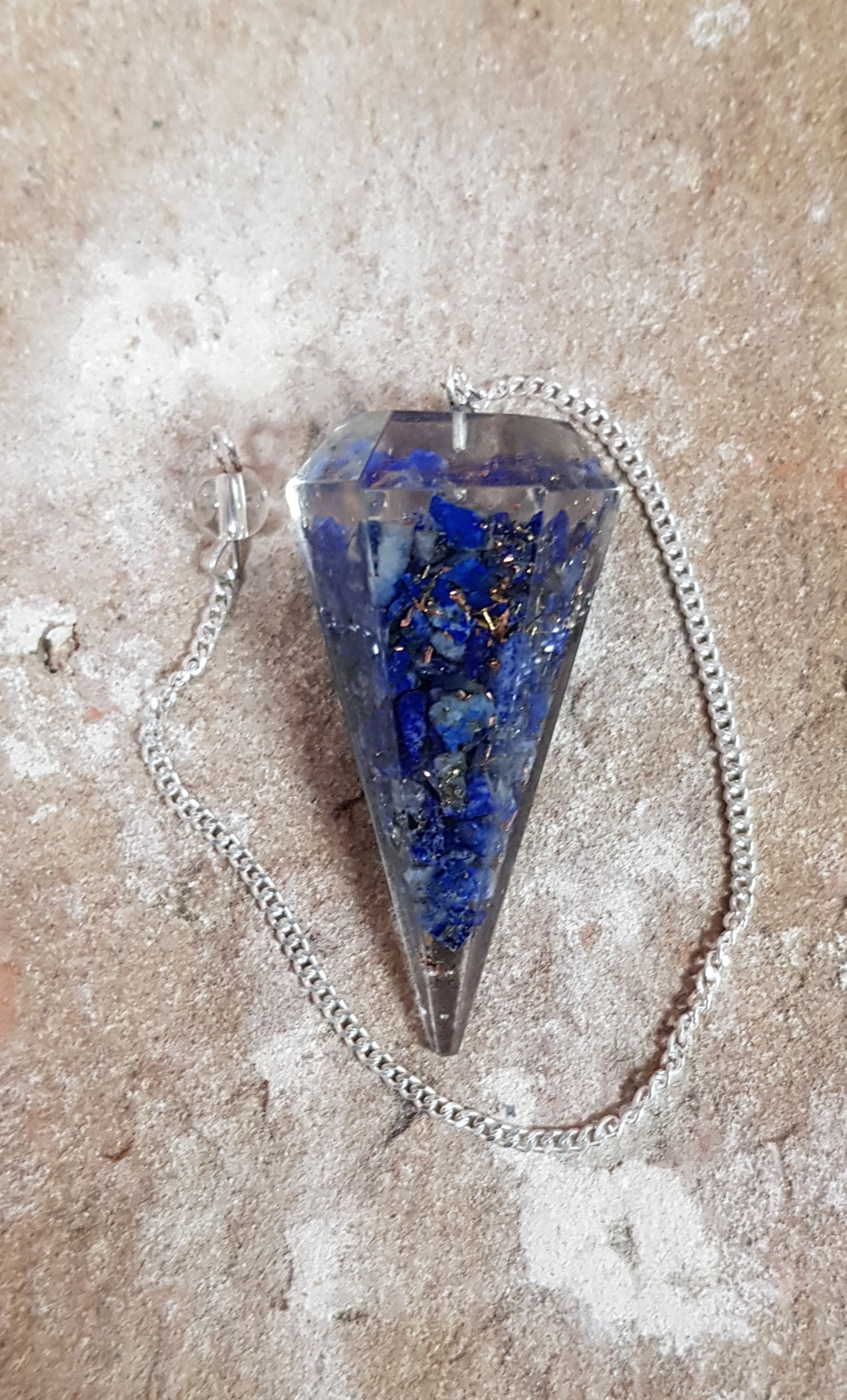 Lapis in Resin Orgone Pendulum