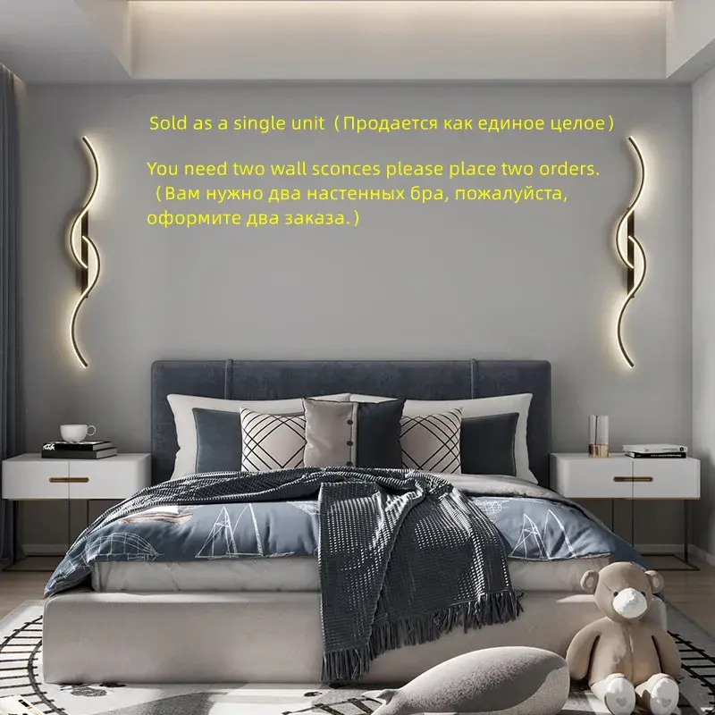 Thumbnail: Luminária de parede LED moderna para cabeceira, ideal para sala de estar, quarto
