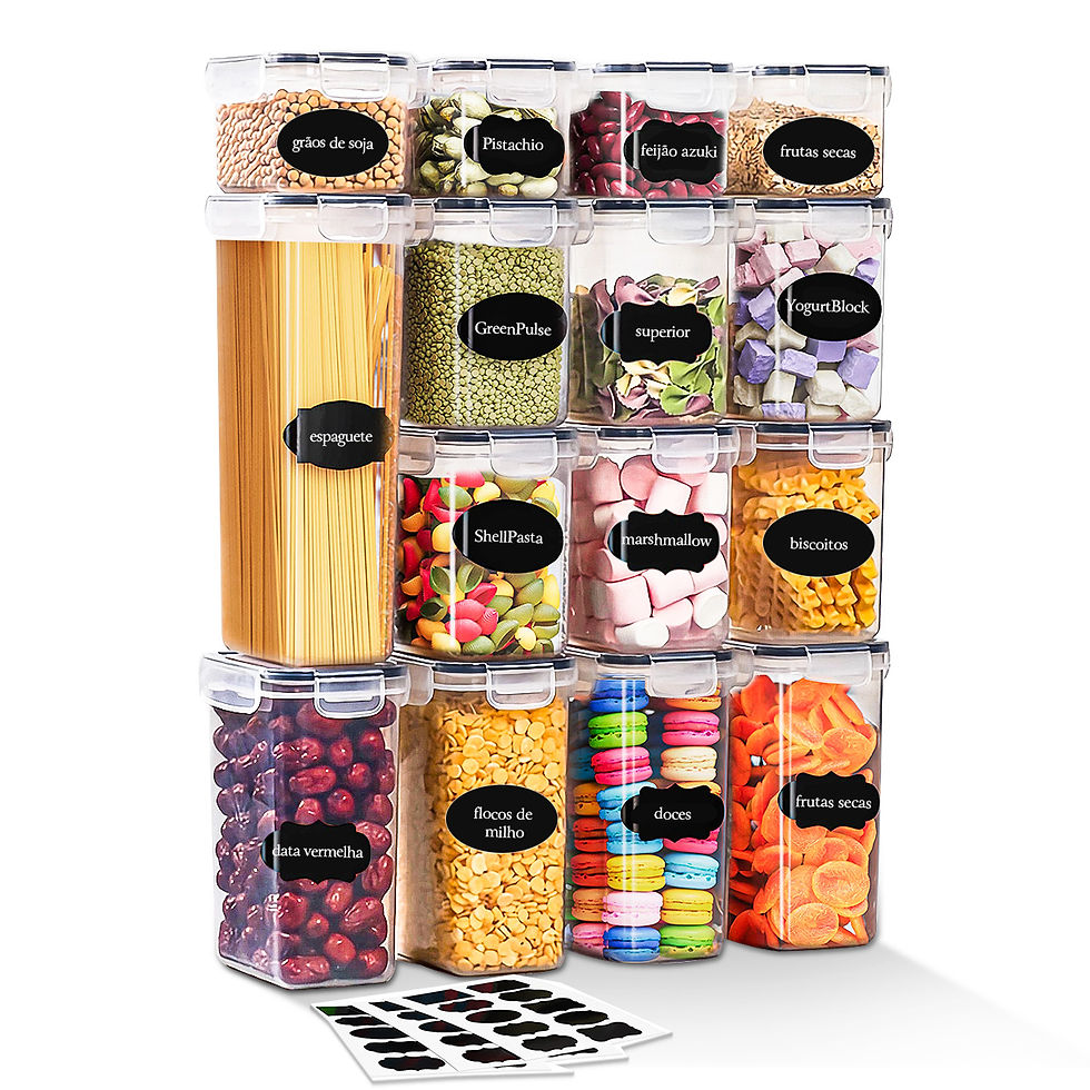 Miniatura: Conjunto de 200/1400/2000/12800 ml: 15 potes herméticos para armazenamento