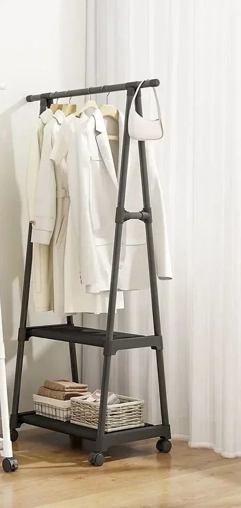 Miniatura: Varal de chão multifuncional para roupas, simples e móvel.
