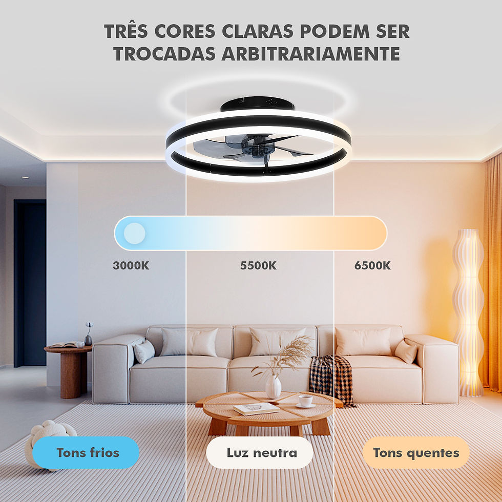 Miniatura: ventilador de teto com luminária, ventilador, com controle remoto
