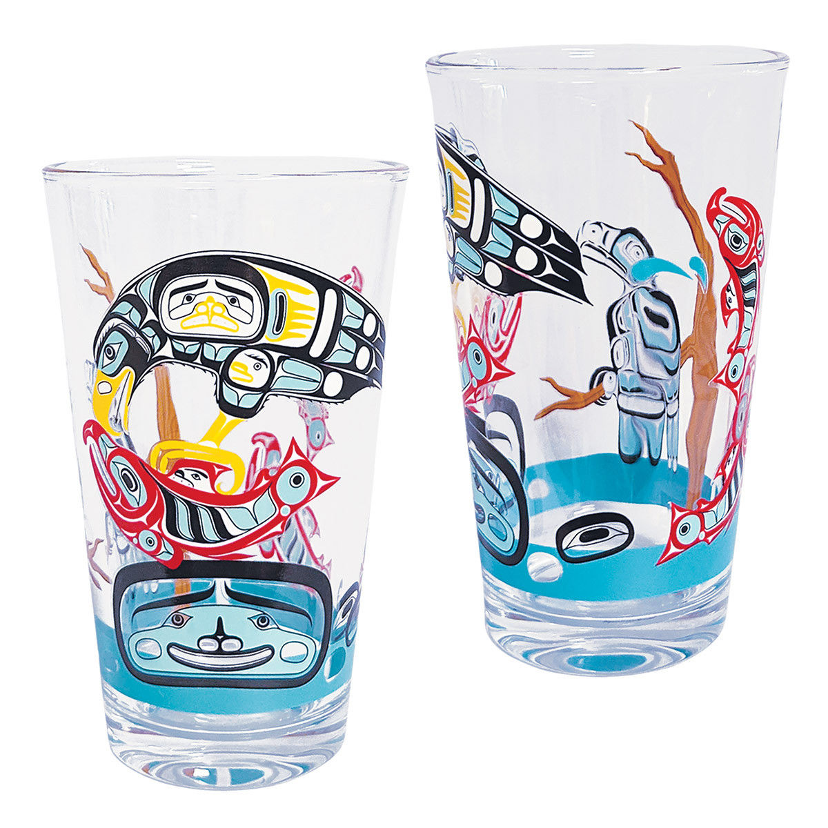 Printed Glass Tumblers (2) - Connections