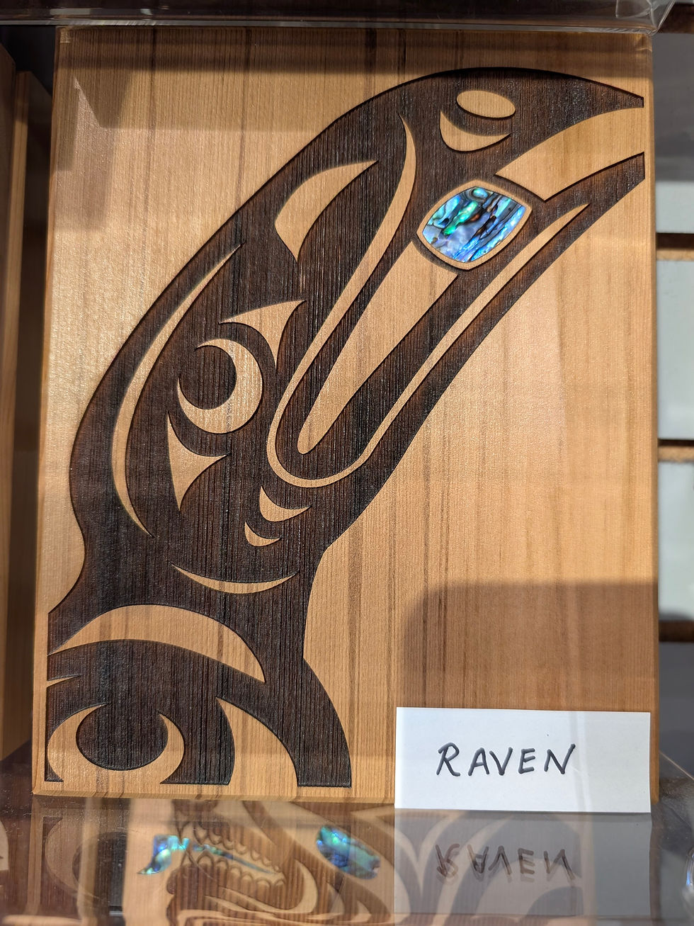 Raven on Cedar Plaque