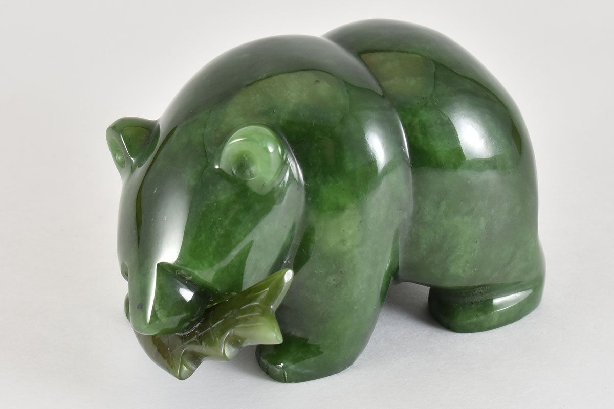 Grizzly Bear with Jade Fish