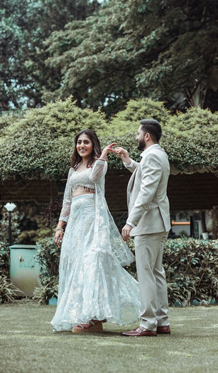 Bride and groom cocktail party