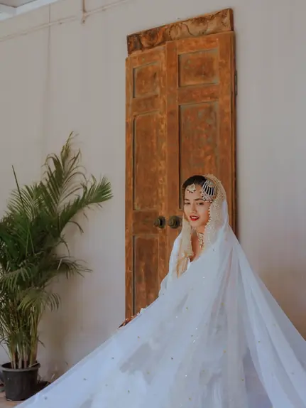 A beautiful Muslim bride on wedding day