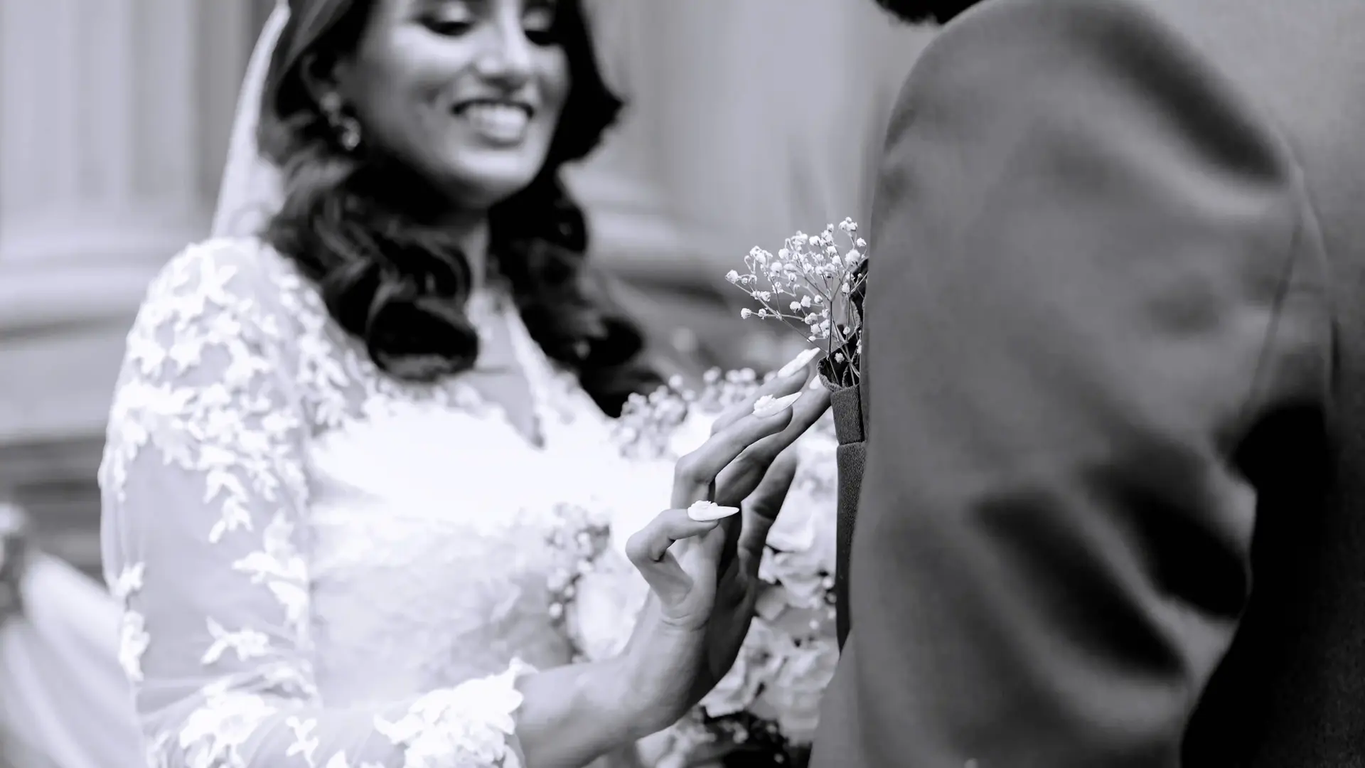 Beautiful christian bride in black and white colour