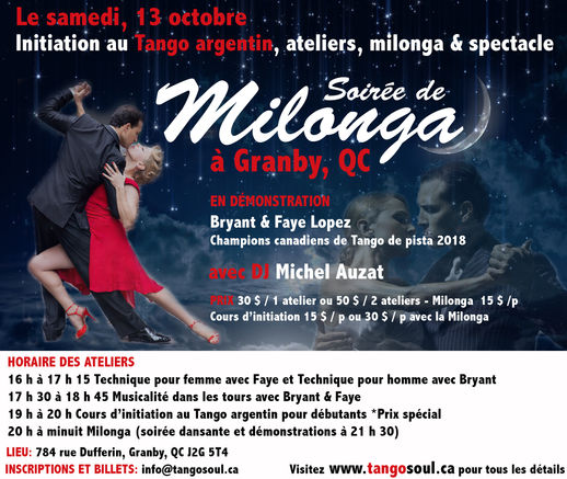 Soirée de Milonga à Granby Qc