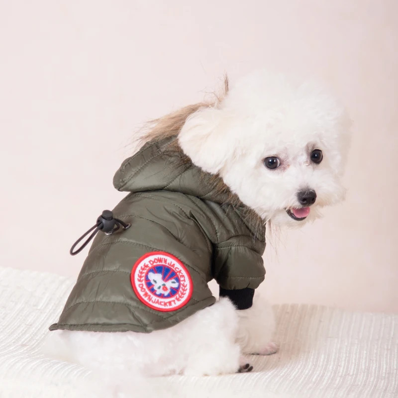 Thumbnail: Dog Clothes Hooded Down Jacket Thickened Fashion Warm Pet Coat Puppy Clothing
