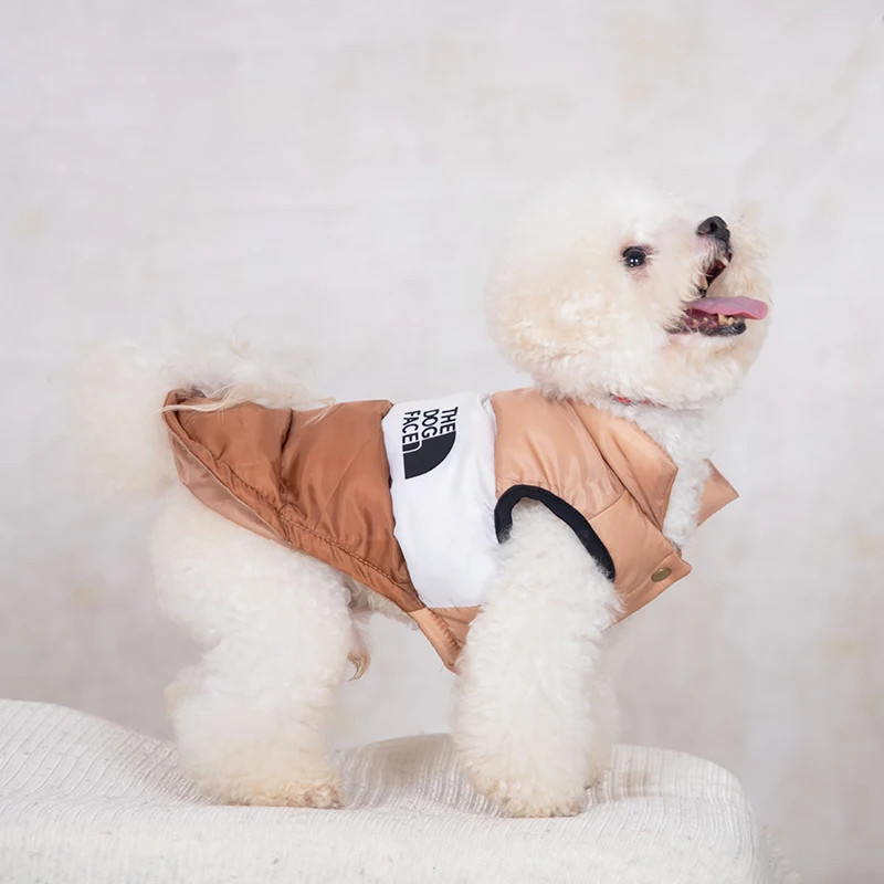 Thumbnail: Winter Warm Dog  Clothes Designer Fashion Dog Cotton  Color Block Pet Coat for