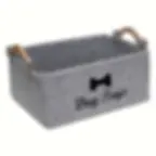 Miniatura: 1pc Felt Pet Toy Box, Dog Toy Box, Storage Basket Chest Organizer for Organizing