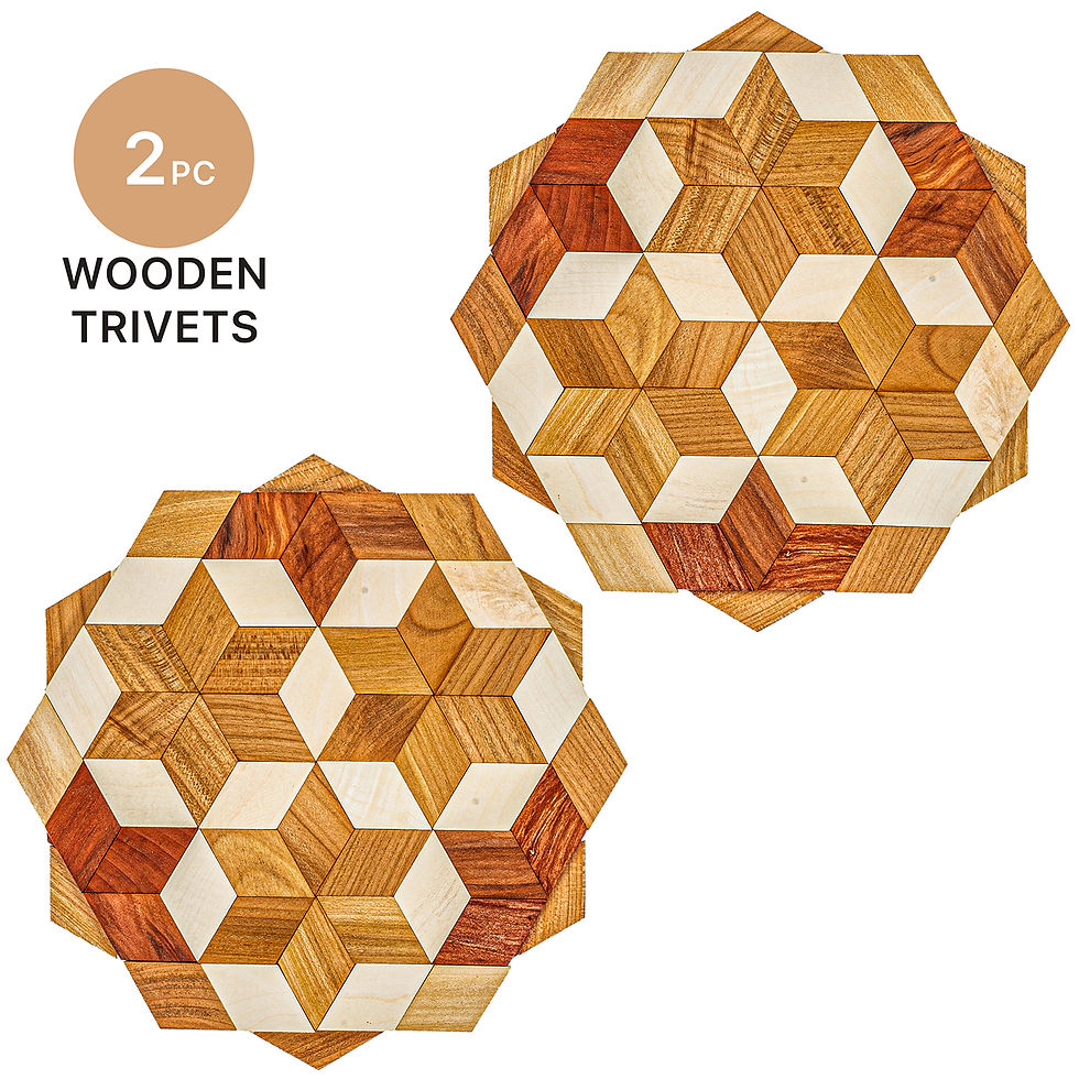 Thumbnail: 2 pcs Handmade Wooden Trivets For Hot Dishes