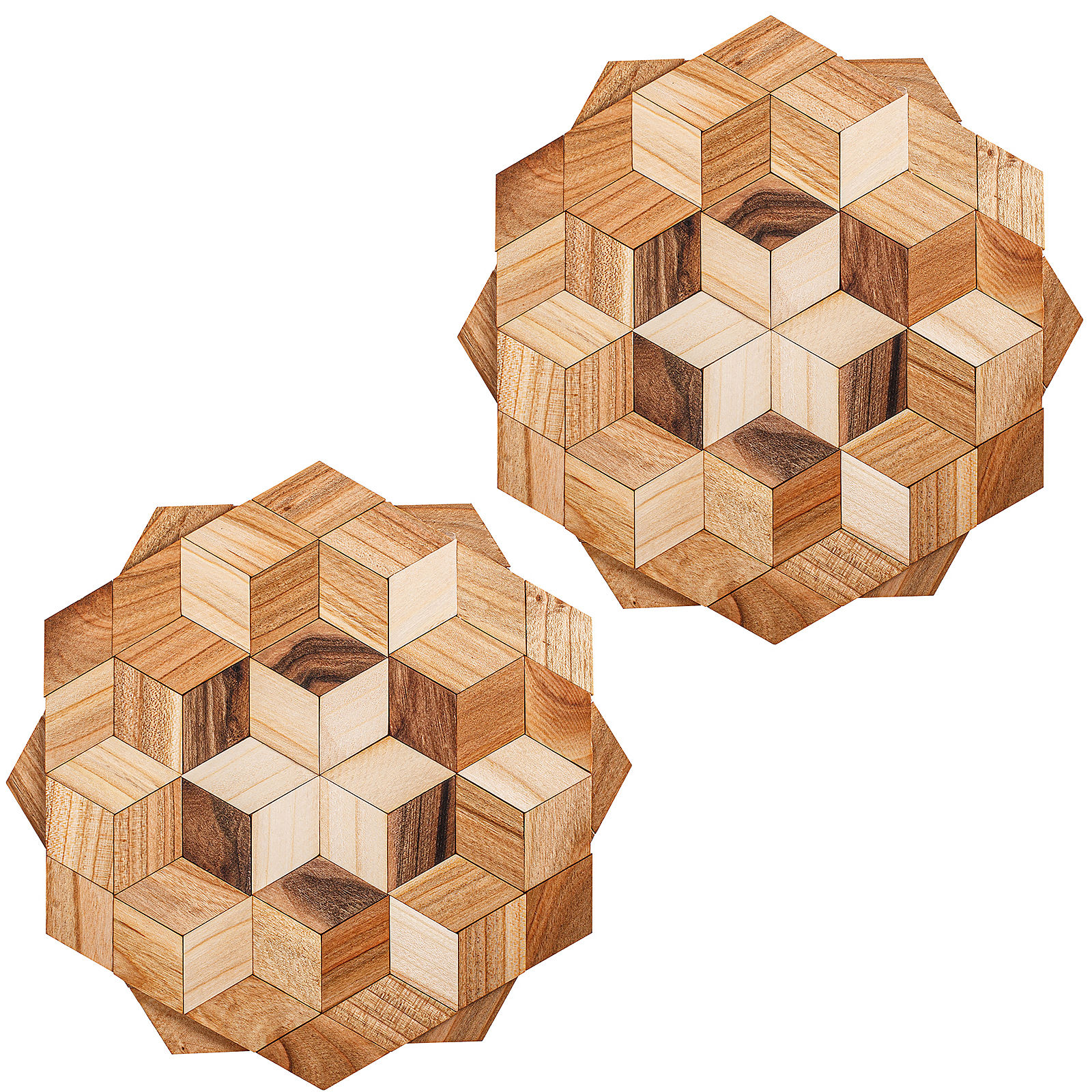 2 pcs Wooden Trivets for Hot Dishes