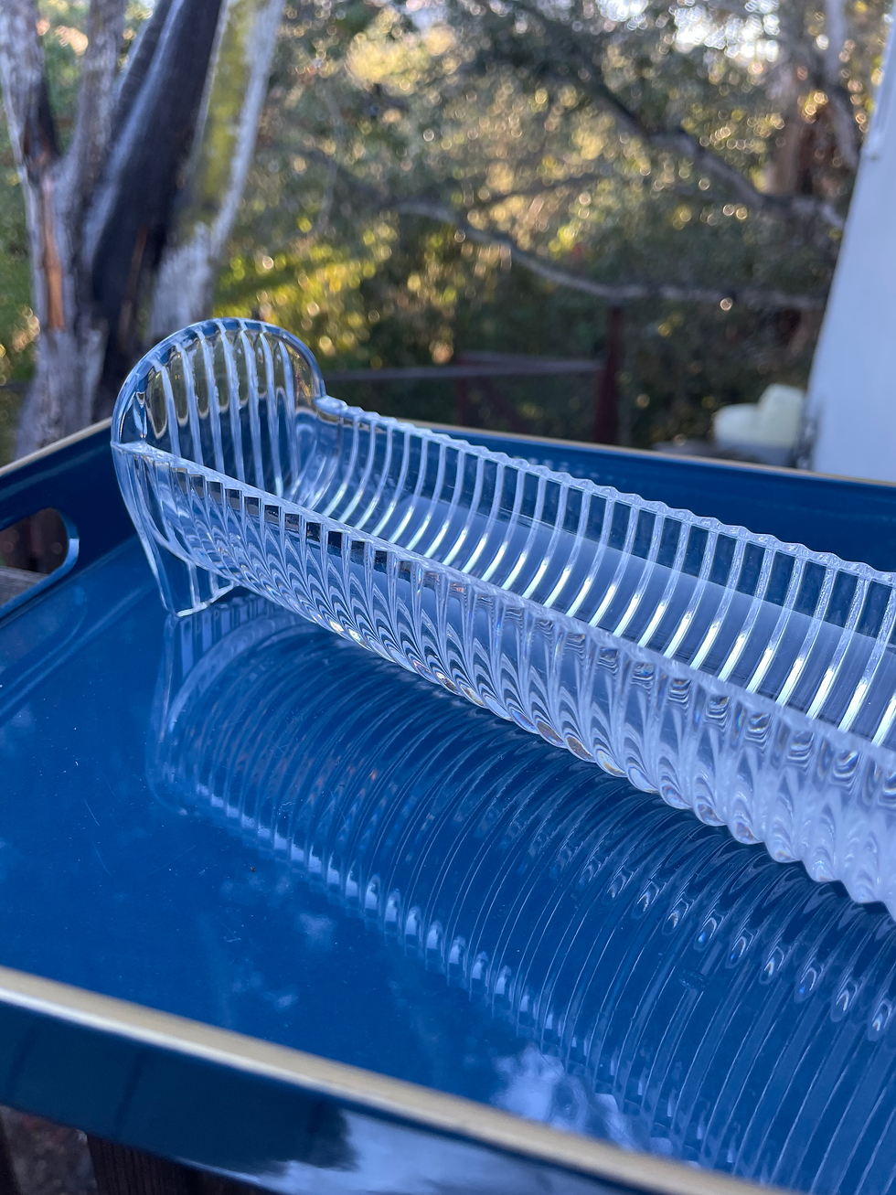 Thumbnail: Vintage Ribbed Crystal Utensil Tray | Catch-All