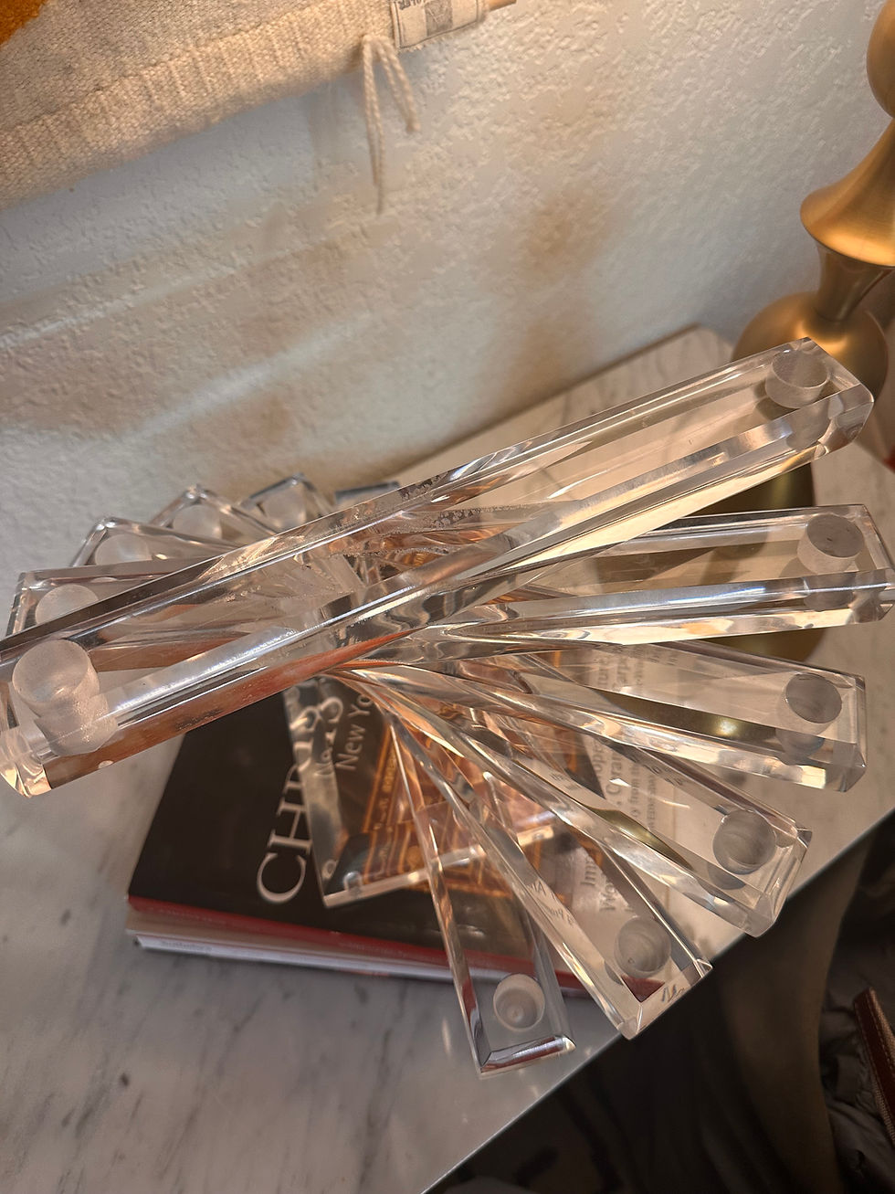 Thumbnail: MCM Spiral Lucite Candleholder | Candelabra | Menorah www.considered-shop.com