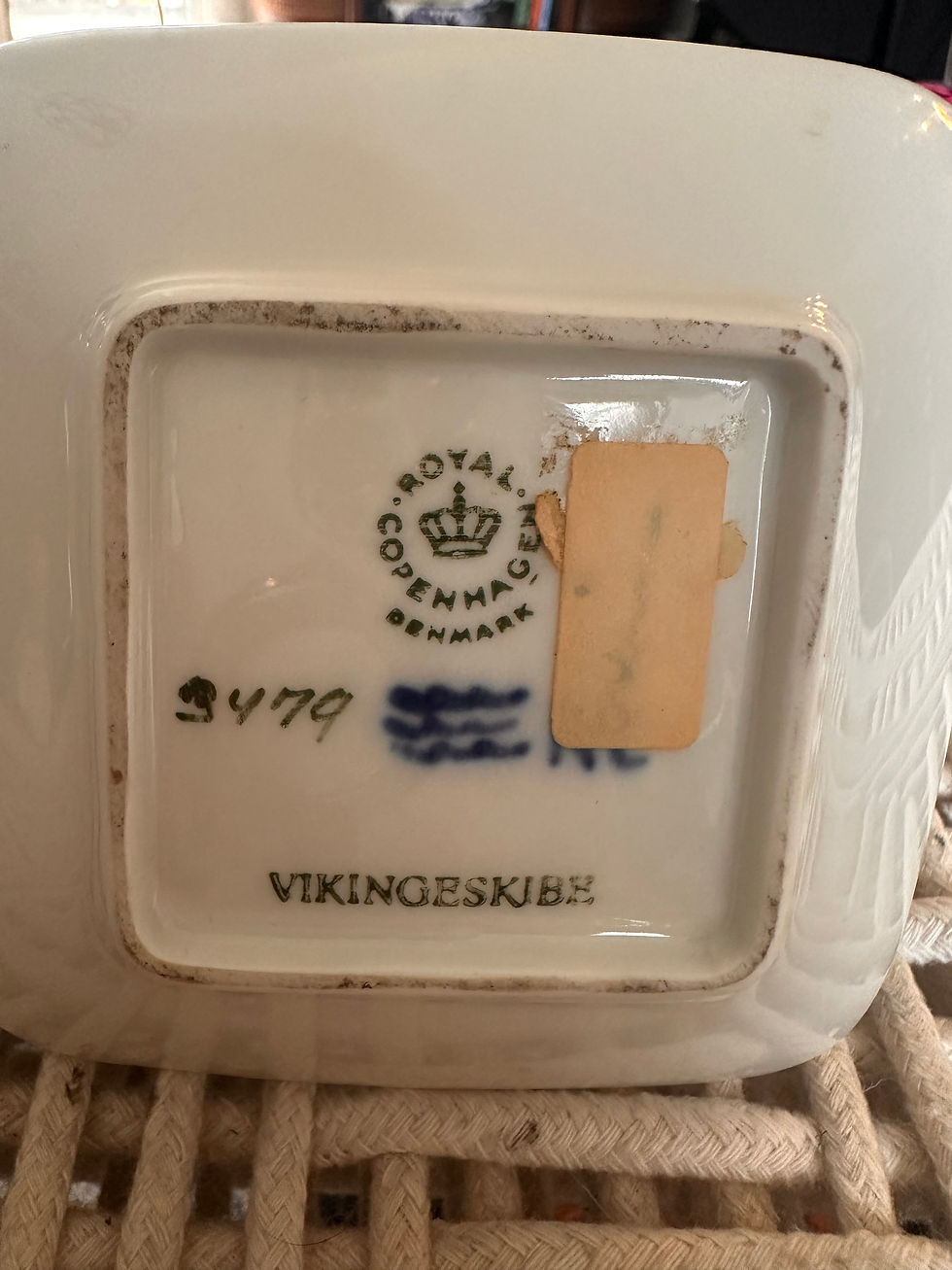 Thumbnail: Royal Copenhagen Denmark | Small Porcelain Dishes | Viking Ship & Fano